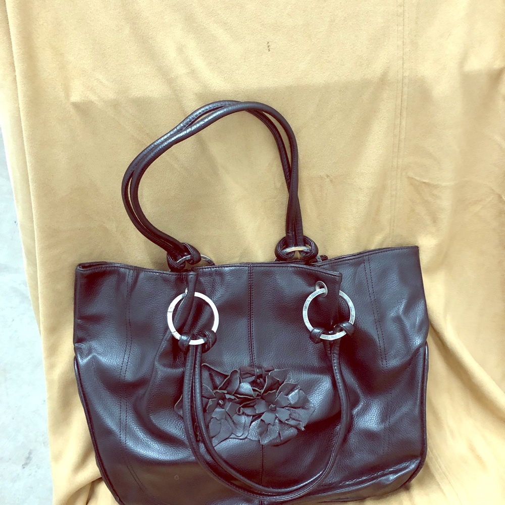 Black leather bag